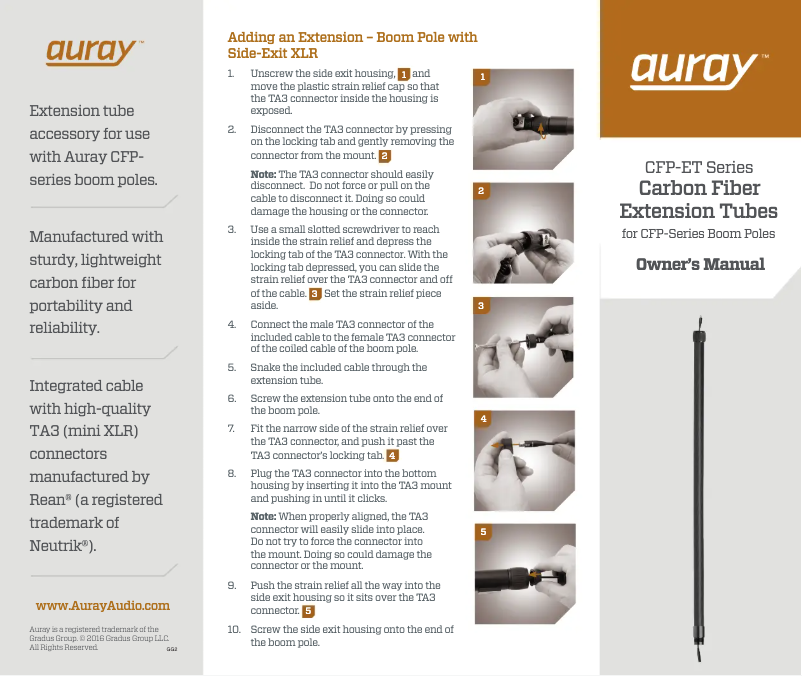 Page 1 de la notice Manuel utilisateur Auray CFP-ET5