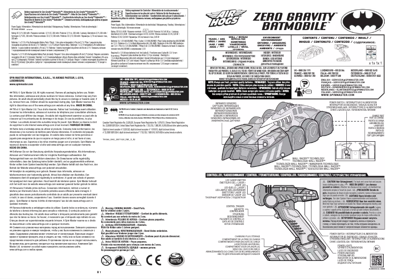 Page 1 de la notice Manuel utilisateur Spin Master Zero Gravity Batmobile