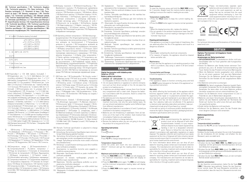 Image de la première page du manuel de l'appareil 271315