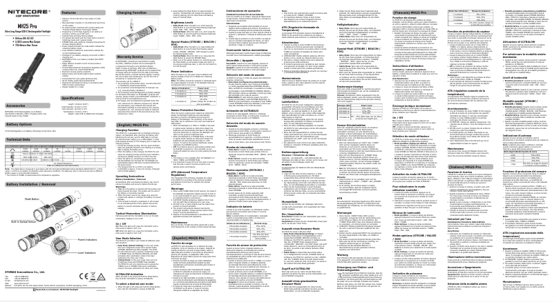 Page 1 de la notice Manuel utilisateur Nitecore MH25 Pro