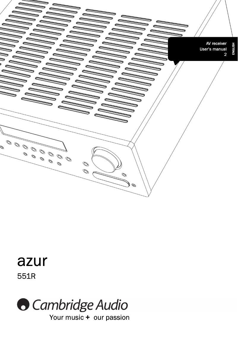 Image de la première page du manuel de l'appareil Azur 551R