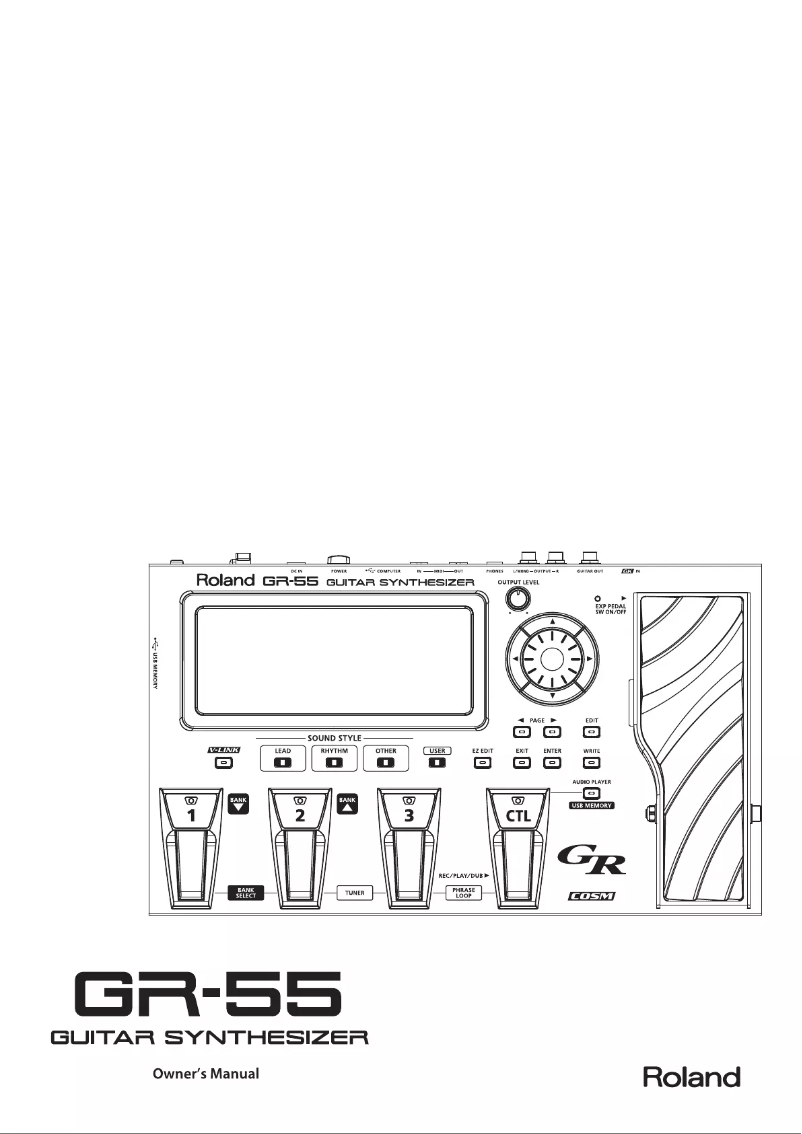 Imagen de la primera página del manual del dispositivo GR-55