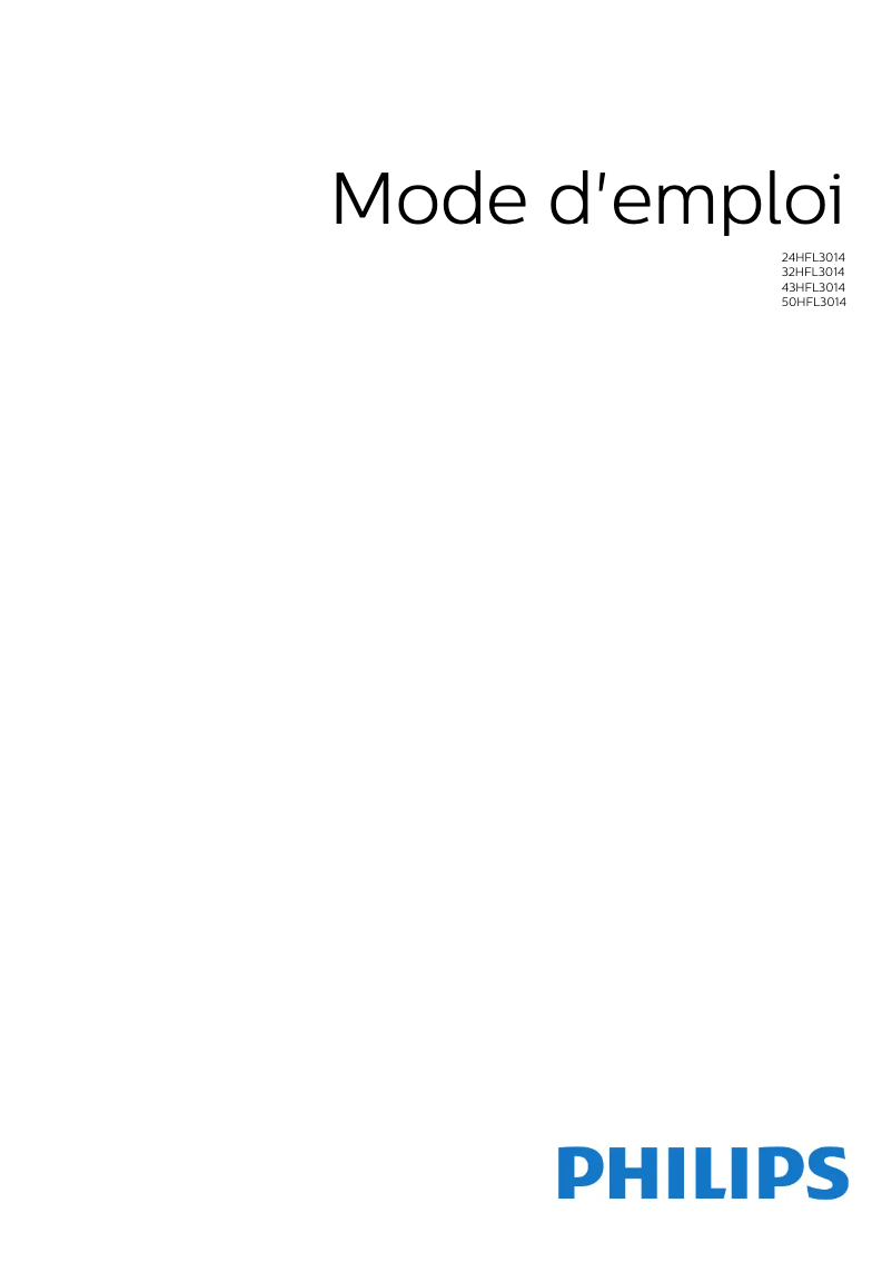 Page 1 de la notice Manuel utilisateur Philips 32HFL3014