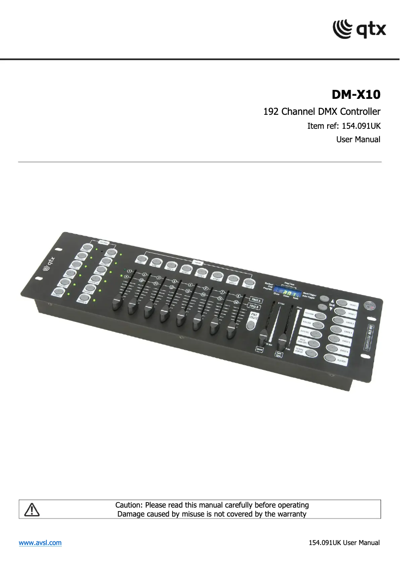 Page 1 de la notice Manuel utilisateur Qtx DM-X10