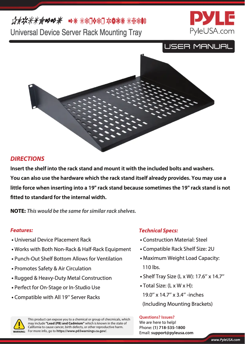 Página 1 del manual Manual de usuario Pyle PLRSTN14U