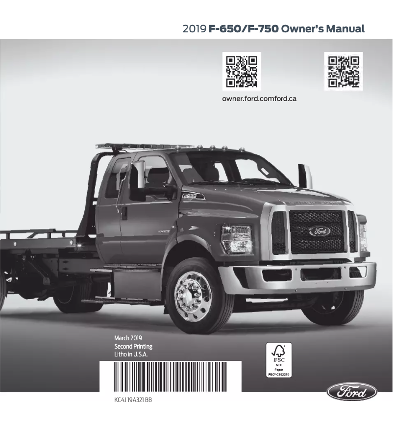 Page n°1 - Manuel utilisateur Ford F-650 (2019)