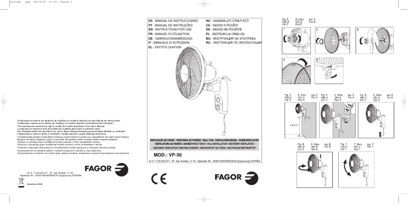 Page n°1 - Manuel utilisateur Fagor VP-30
