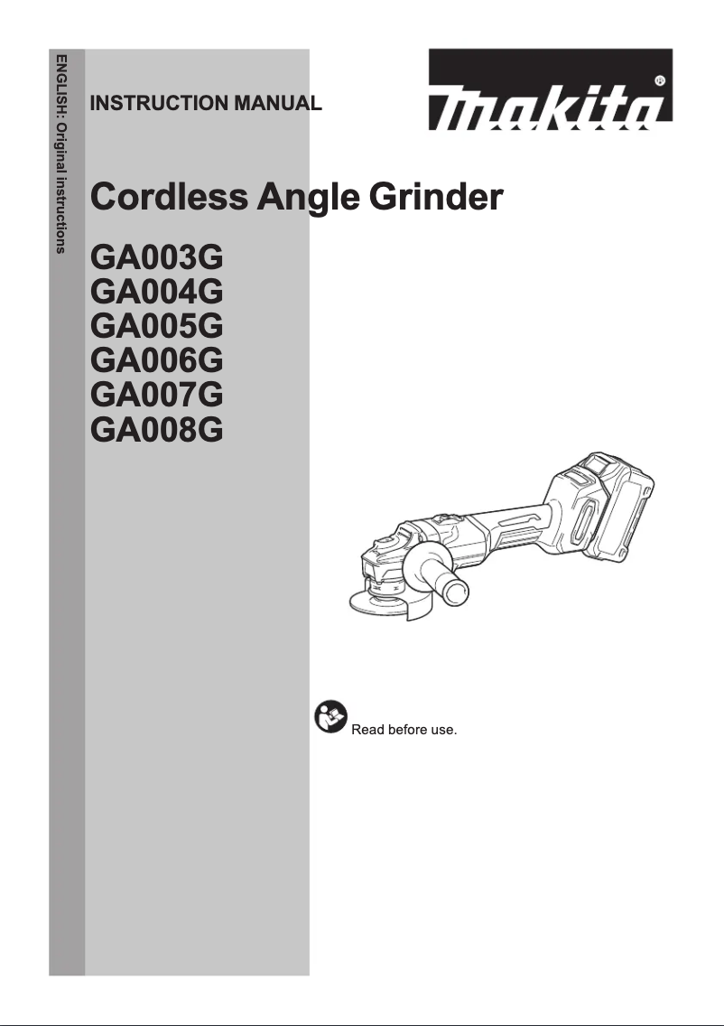 Página 1 del manual Manual de usuario Makita GA005GD101