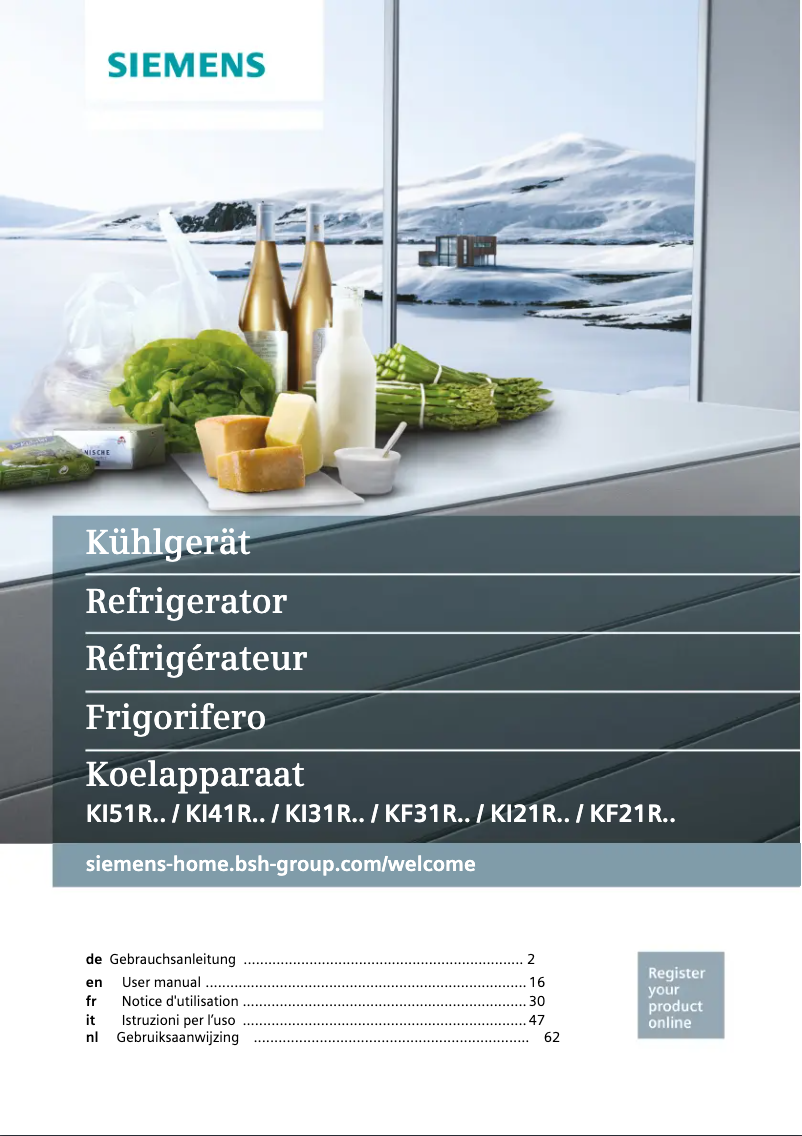 Page n°1 - Manuel utilisateur Siemens KI31RAD40