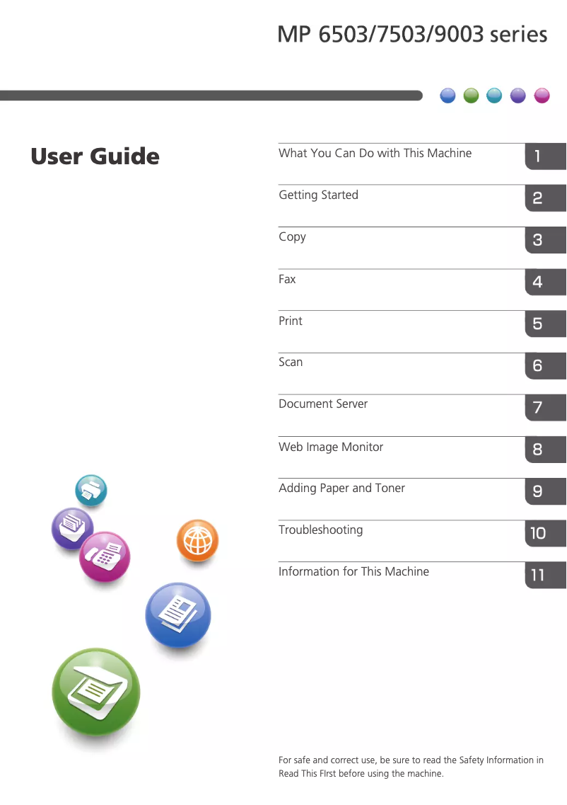 Image de la première page du manuel de l'appareil MP 6503