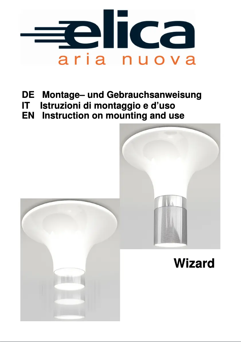 Page 1 de la notice Manuel utilisateur Elica Wizard