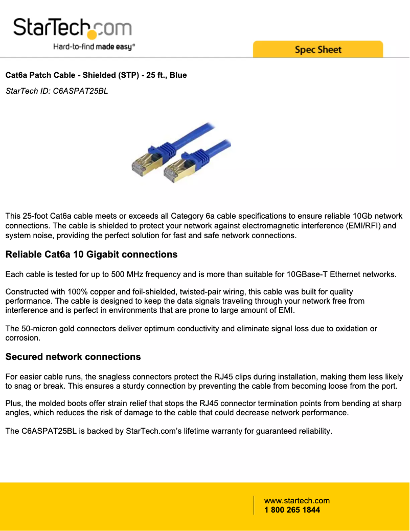 Página 1 del manual Manual de usuario StarTech.com C6ASPAT25BL