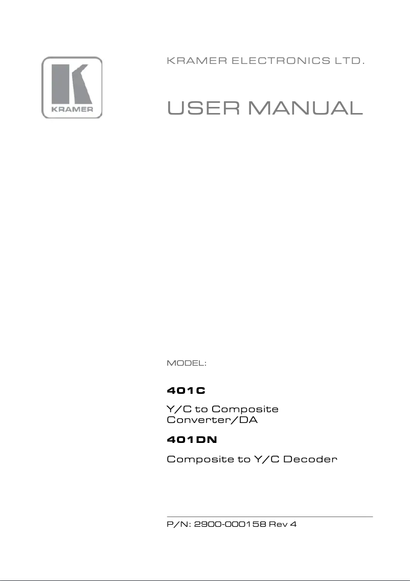 Page 1 de la notice Manuel utilisateur Kramer 401C