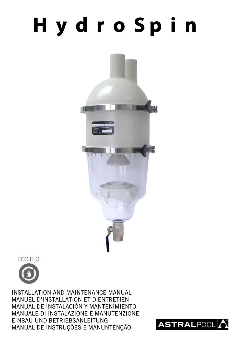 Page 1 de la notice Manuel utilisateur AstralPool HydroSpin