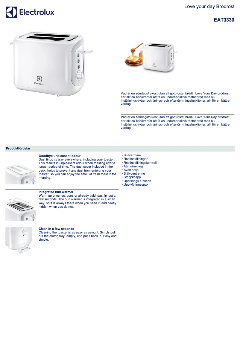 Image de la première page du manuel de l'appareil EAT3330