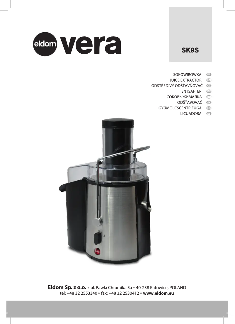 Image de la première page du manuel de l'appareil SK9S