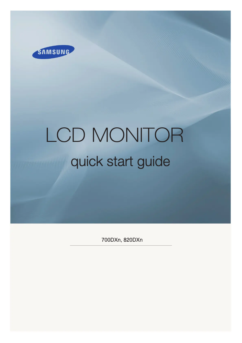 Page n°1 - Guide d'installation Samsung 700DXN