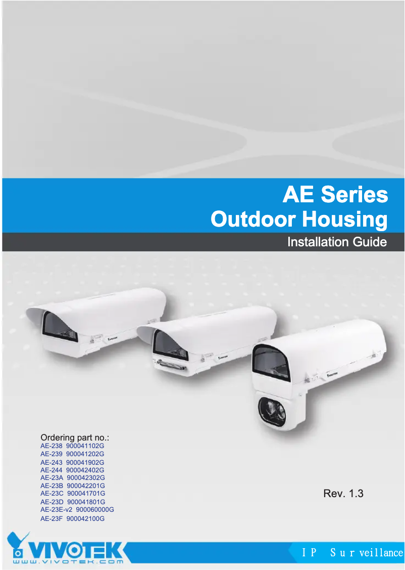 Page 1 de la notice Guide d'installation Vivotek AE-23F