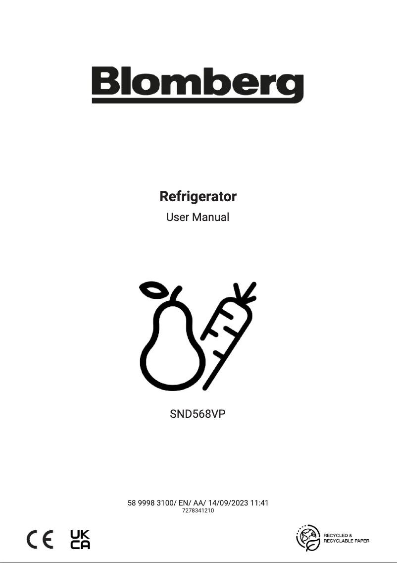 Page n°1 - Mode d'emploi Blomberg SND568VP