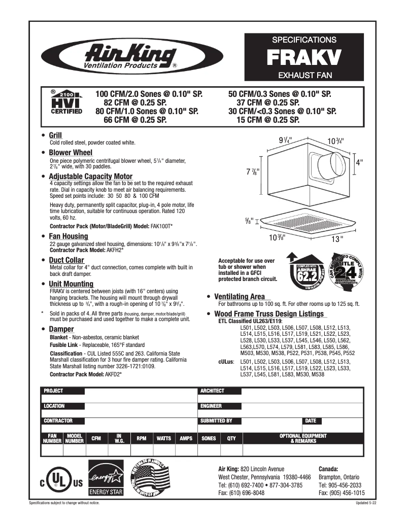 Image de la première page du manuel de l'appareil FRAKV