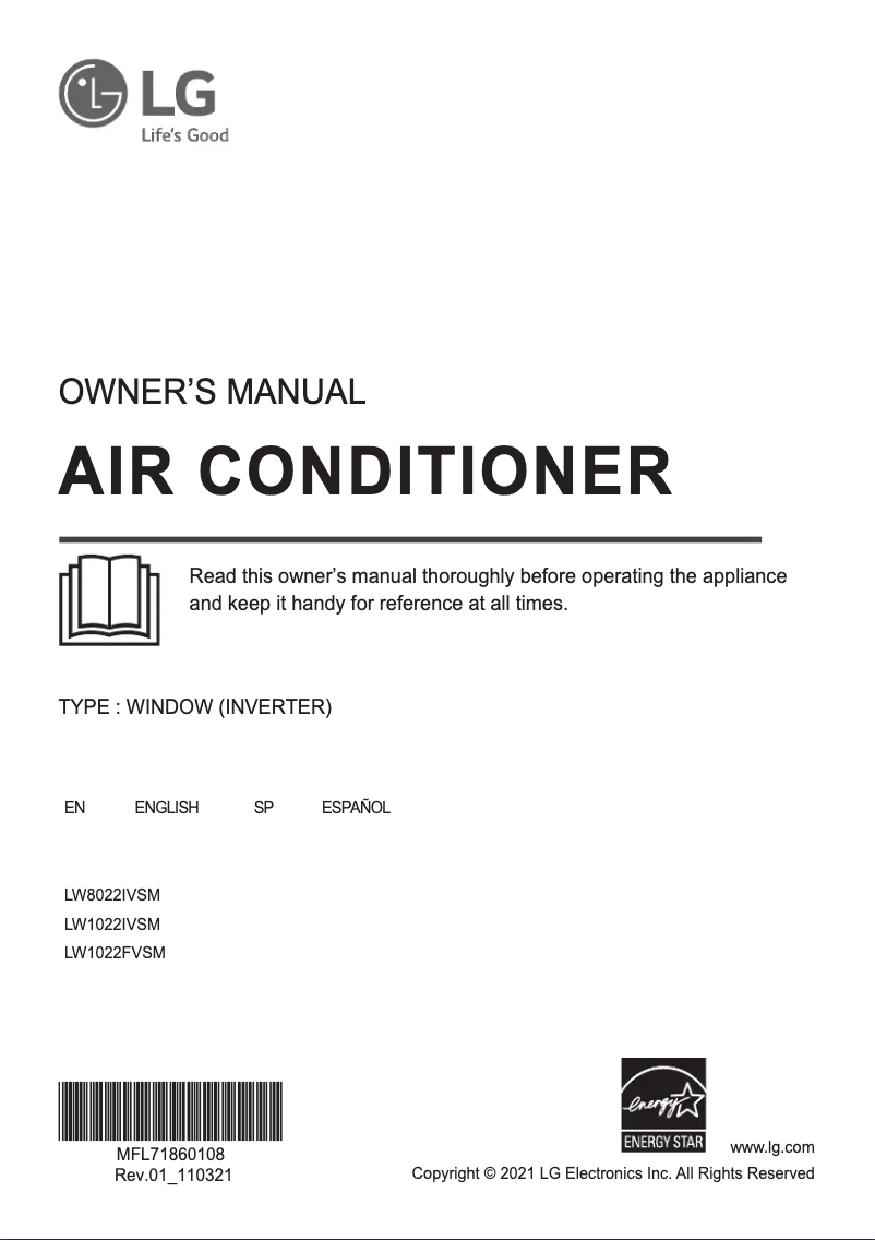 Page 1 de la notice Manuel utilisateur LG LW8022IVSM