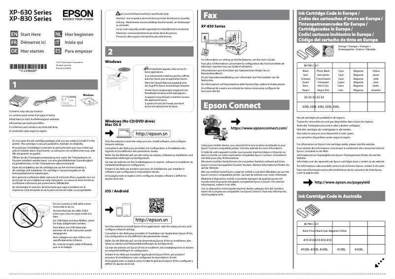 Page 1 de la notice Manuel utilisateur Epson Expression Premium XP-630