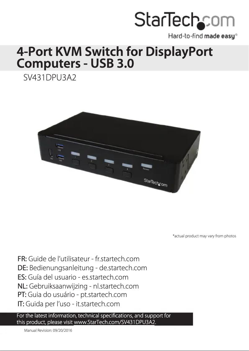 Page 1 de la notice Manuel utilisateur StarTech.com SV431DPU3A2