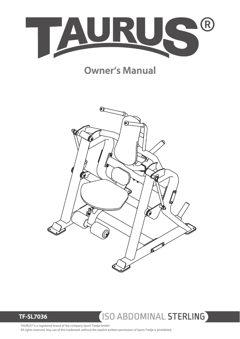 Page 1 de la notice Manuel utilisateur Taurus Iso Row Sterling