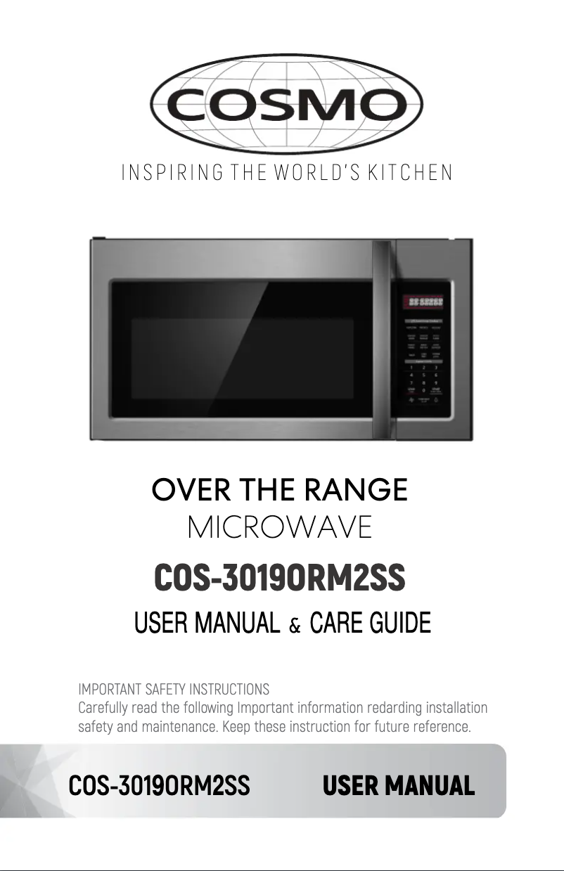 Page 1 de la notice Manuel utilisateur Cosmo COS-3019ORM2SS