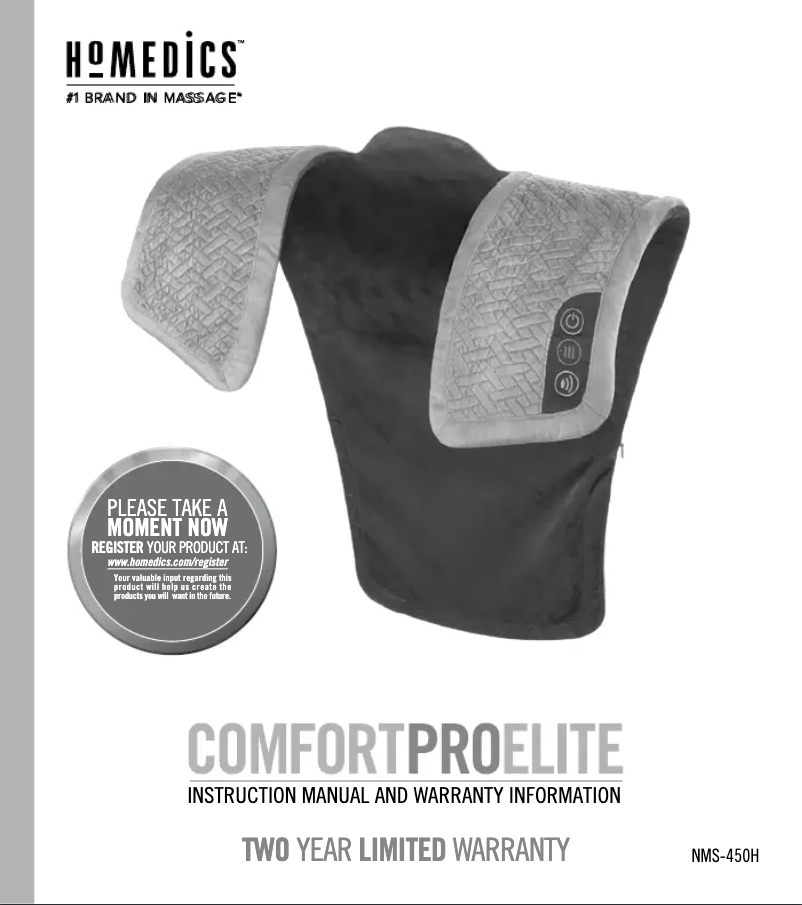 Page n°1 - Manuel utilisateur Homedics Comfort Pro Elite NMS-450H