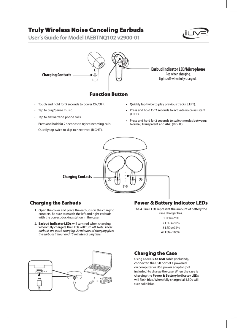 Page 1 de la notice Manuel utilisateur iLive IAEBTNQ102