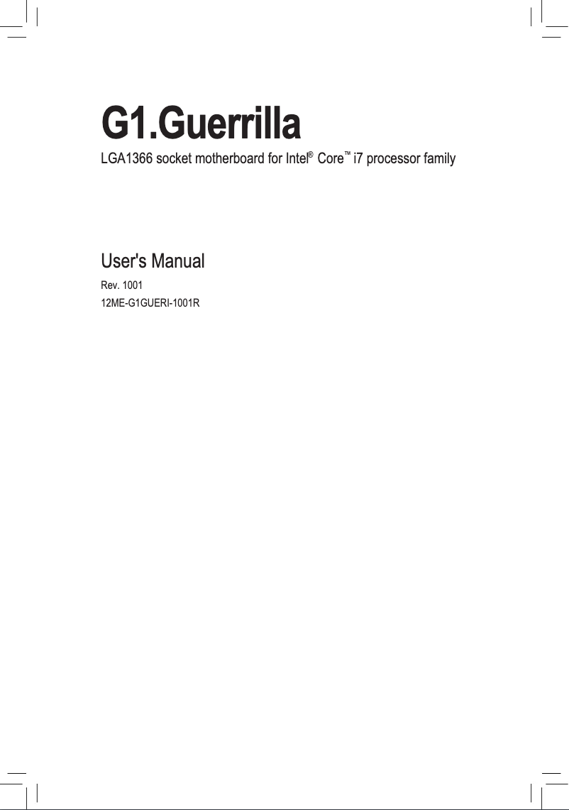 Page n°1 - Manuel utilisateur Gigabyte GA-X58-G1