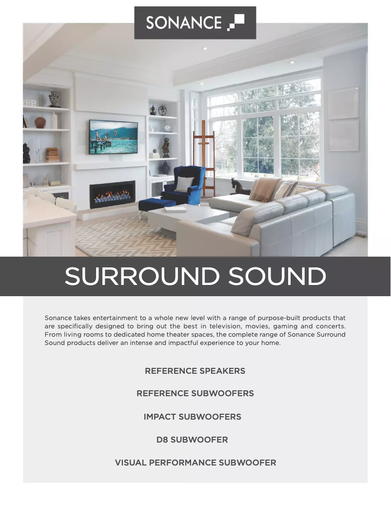 Page 1 de la notice Brochure Sonance Visual Performance VPSUB