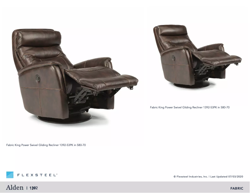 Page 1 de la notice Manuel utilisateur Flexsteel Alden 1392-53PK