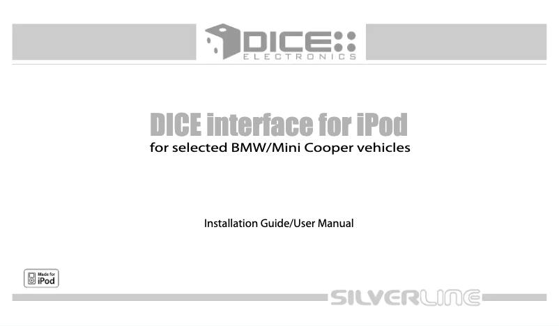 Page 1 de la notice Manuel utilisateur DICE I-BMW-T