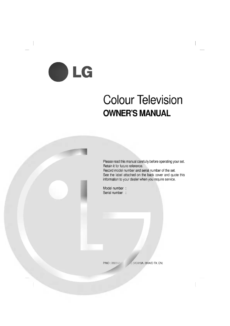 Page 1 de la notice Manuel utilisateur LG CE-21M66KEX