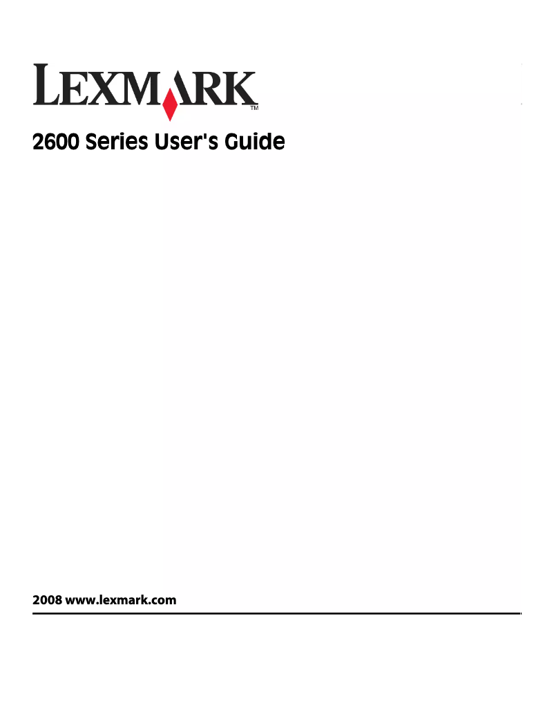 Page 1 de la notice Manuel utilisateur Lexmark X2650