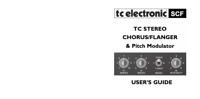 Image de la première page du manuel de l'appareil SCF Stereo Chorus Flanger
