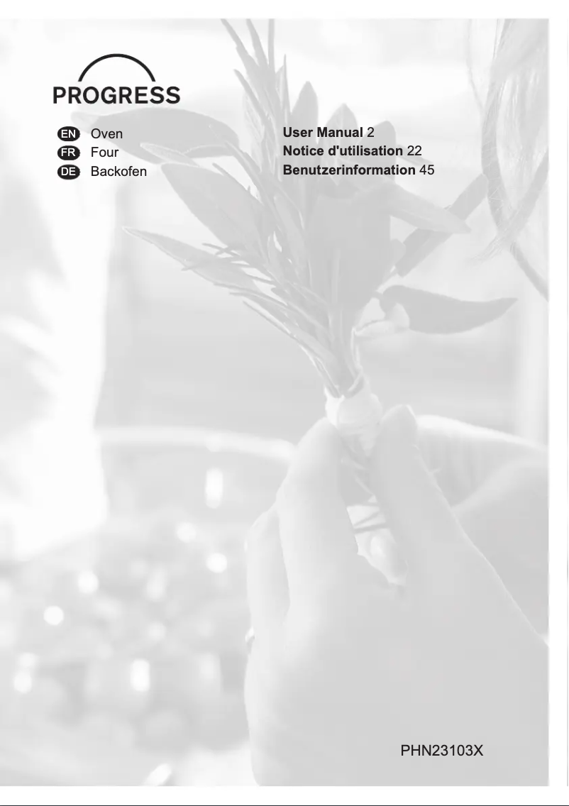 Page 1 de la notice Manuel utilisateur Progress PHN23103X