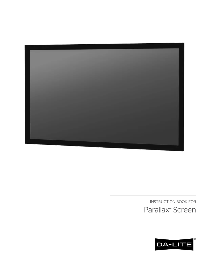 Page 1 de la notice Manuel utilisateur Da-Lite Parallax 28805V