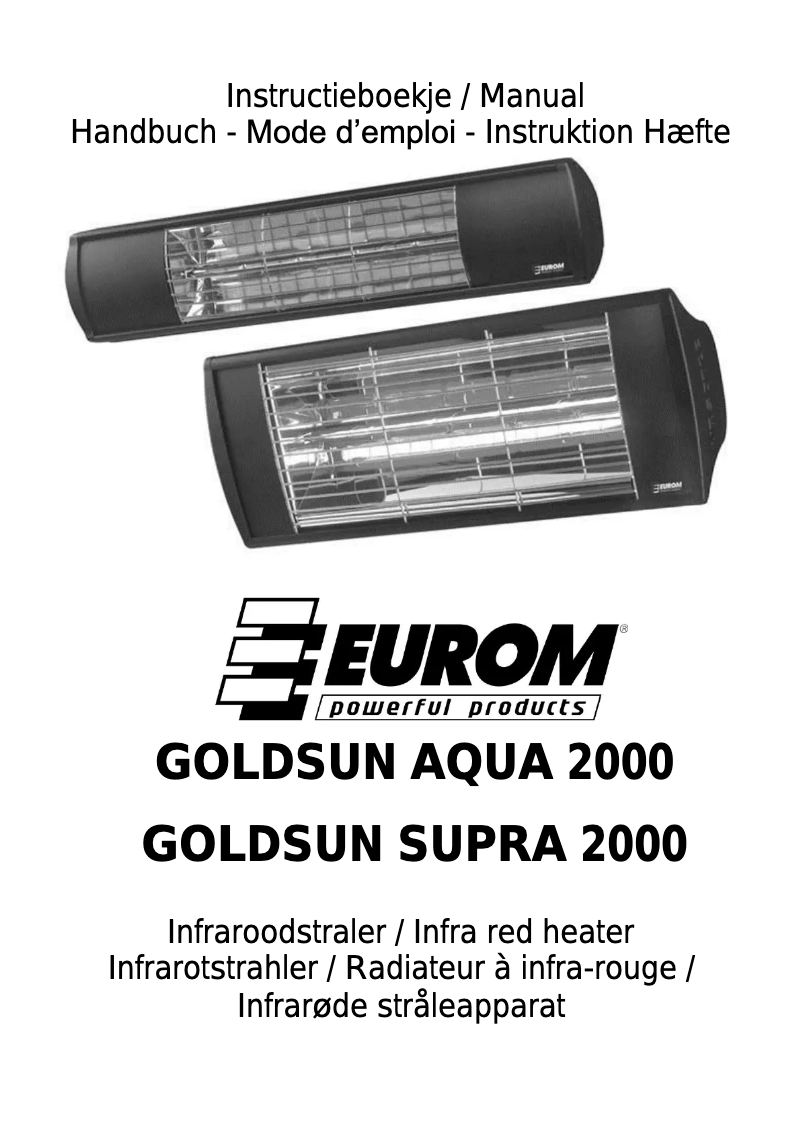 Page n°1 - Manuel utilisateur Eurom Goldsun AQUA 2000