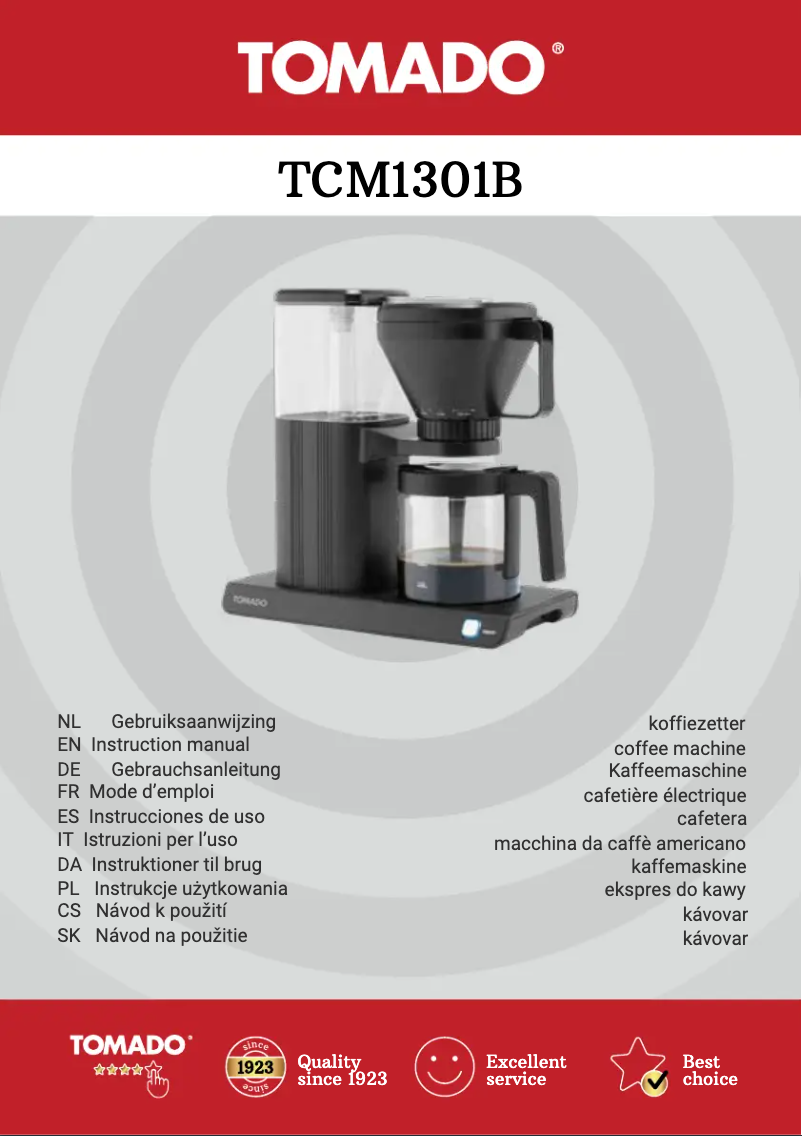 Image de la première page du manuel de l'appareil TCM1301B