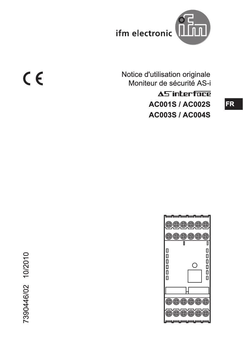 Page n°1 - Manuel utilisateur IFM AC003S