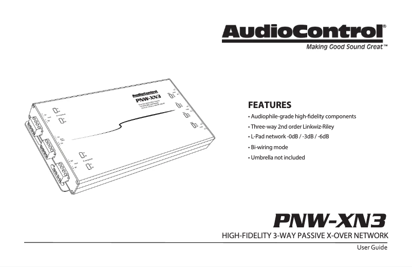Página 1 del manual Manual de usuario AudioControl PNW-XN3