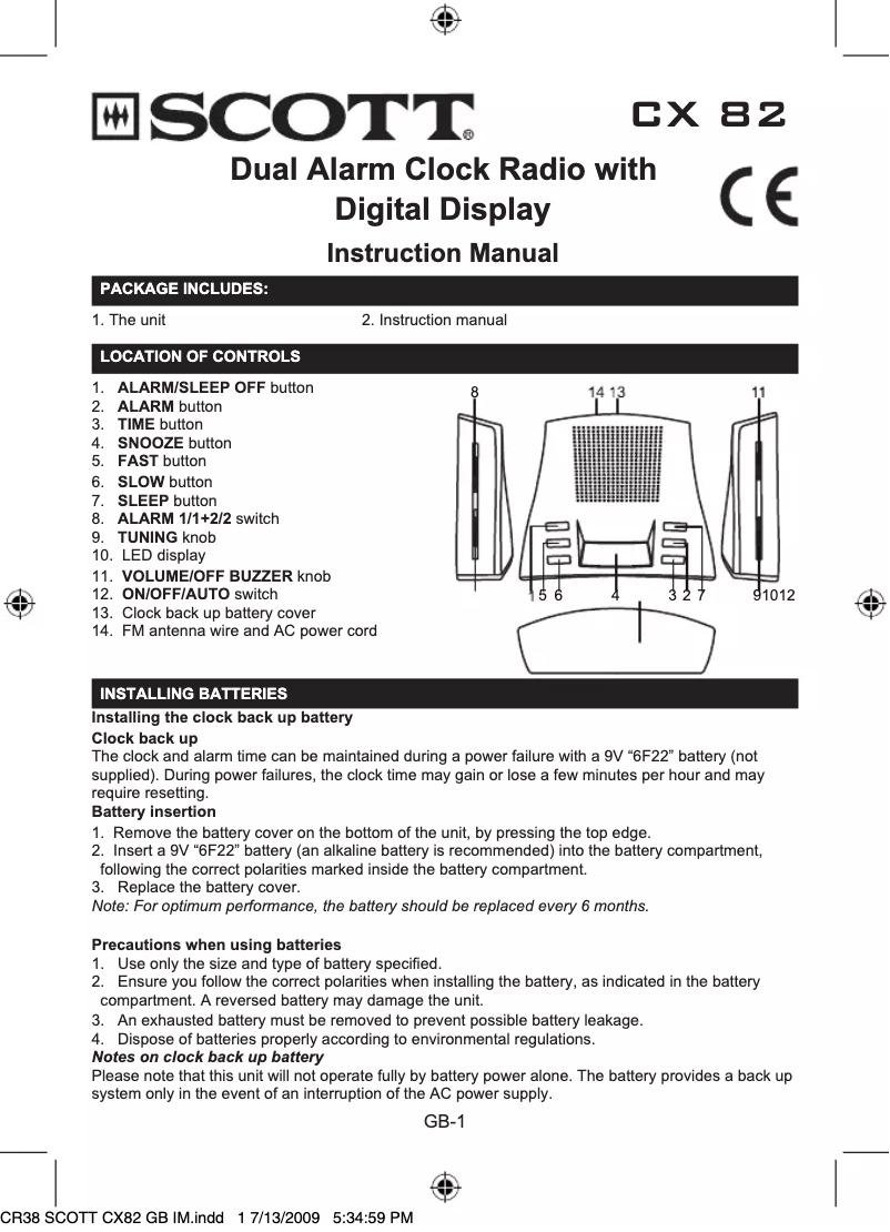 Image de la première page du manuel de l'appareil CX 82 Sola
