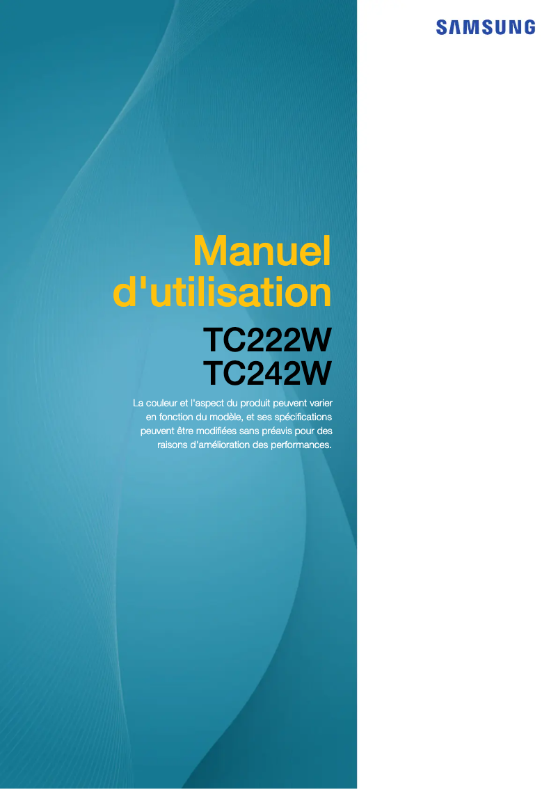 Image de la première page du manuel de l'appareil TC222W