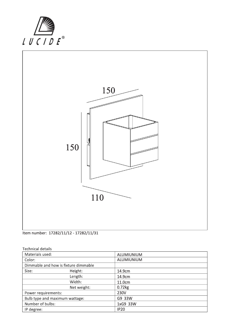 Page n°1 - Manuel utilisateur Lucide Bok