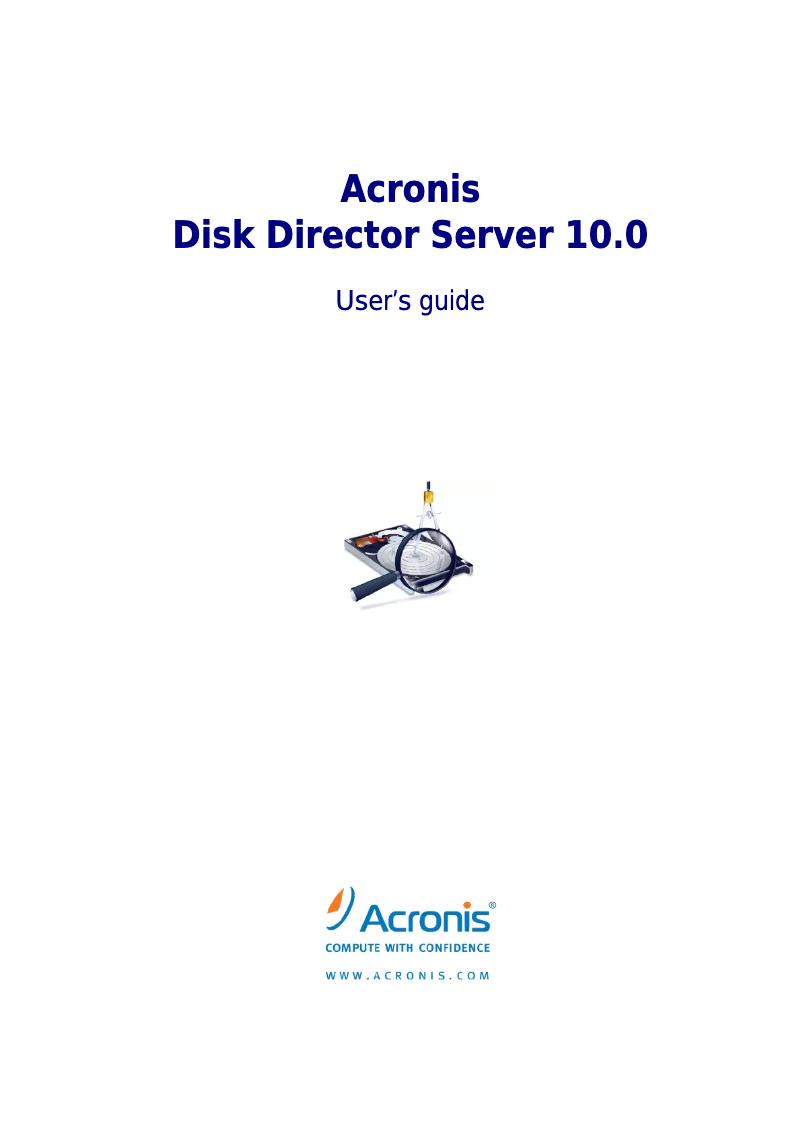 Page n°1 - Manuel utilisateur Acronis Disk Director Server 10.0, w/AAP, 500-1249u, Win, EN