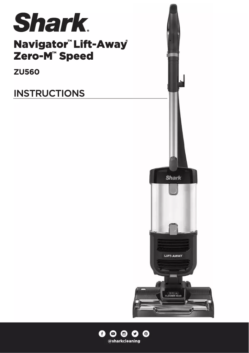 Page 1 de la notice Manuel utilisateur Shark Navigator Speed ZU562