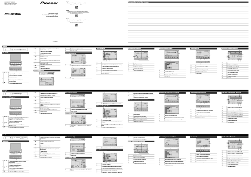 Image de la première page du manuel de l'appareil AVH-3500NEX